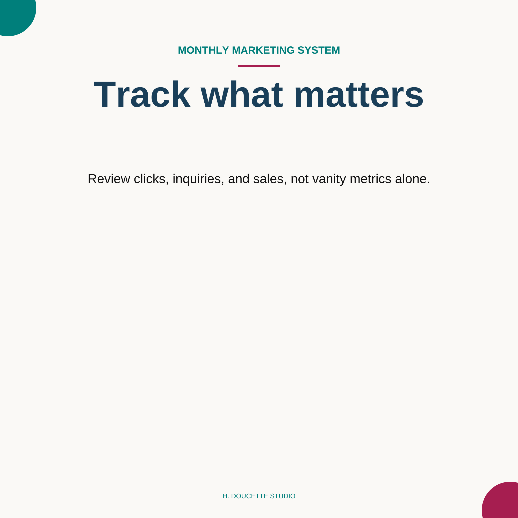 Track what matters — marketing metrics tracking graphic