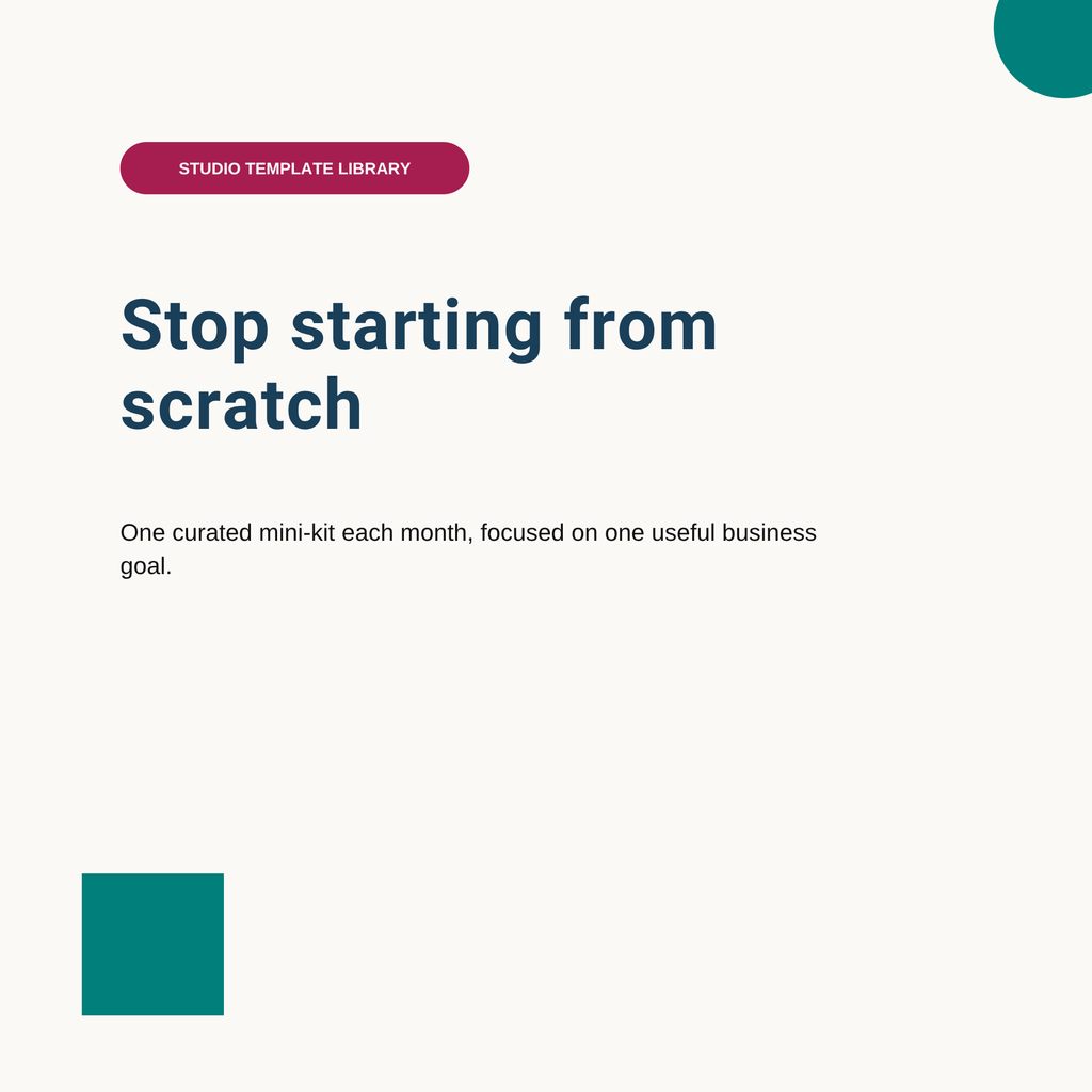 Stop starting from scratch — monthly curated mini-kit graphic