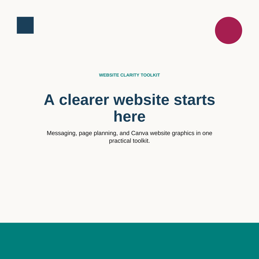 Website Clarity Toolkit cover graphic reading 'A clearer website starts here'
