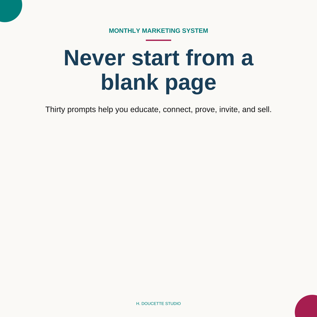 Never start from a blank page — thirty content prompts graphic