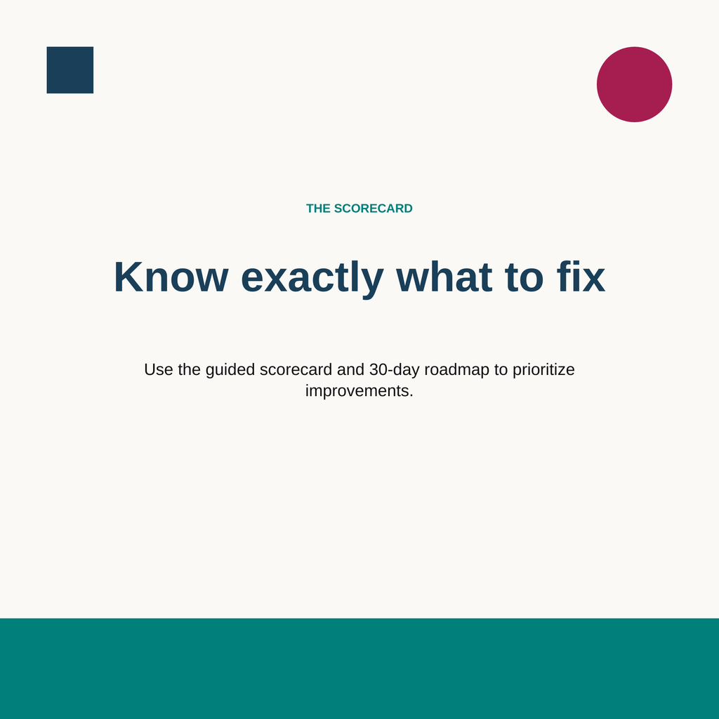 Graphic reading 'Know exactly what to fix'
