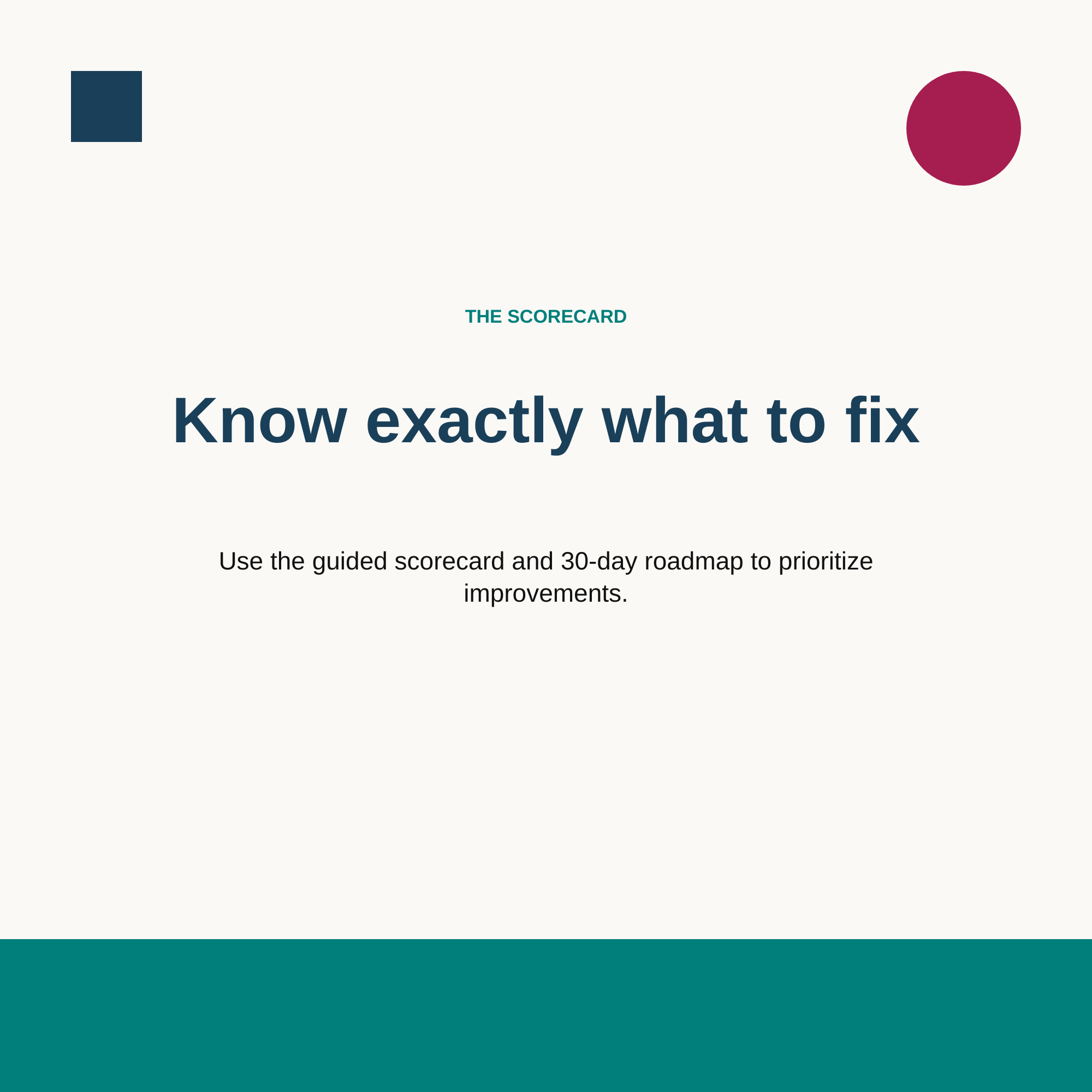 Graphic reading 'Know exactly what to fix'