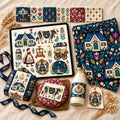 Folk Dairy Farm & Village Creamery Clipart Bundle - 40 Transparent PNGs + 6 Seamless Patterns