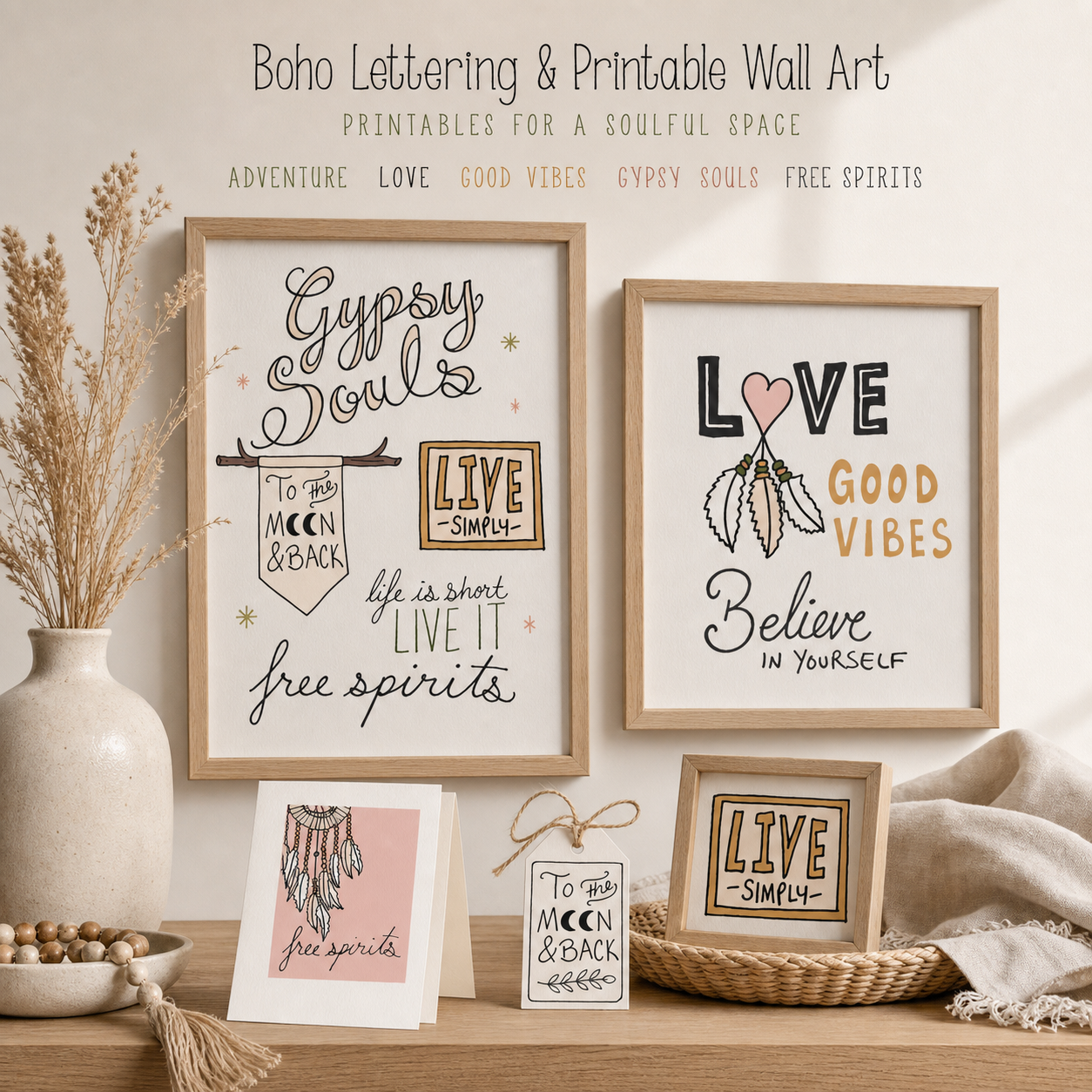 Modern Bohemian Maker Graphics Bundle | Digital Kit for Makers