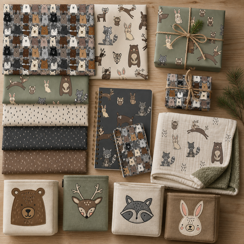 Woodland Patterns & Bear Faces