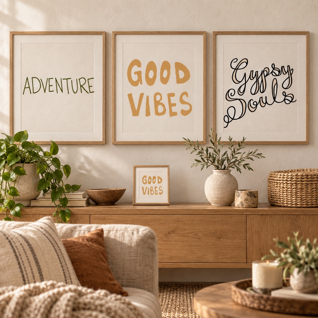 Boho Lettering & Printable Wall Art: Digital Download for Makers