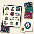 Folk Candle Maker's Cottage & Village Chandlery Clipart & Seamless Pattern Bundle - 40 Transparent PNGs + 6 Digital Papers
