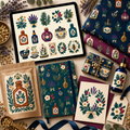 Folk Herbarium & Apothecary Clipart & Seamless Pattern Bundle - 40 Transparent PNGs + 6 Digital Papers