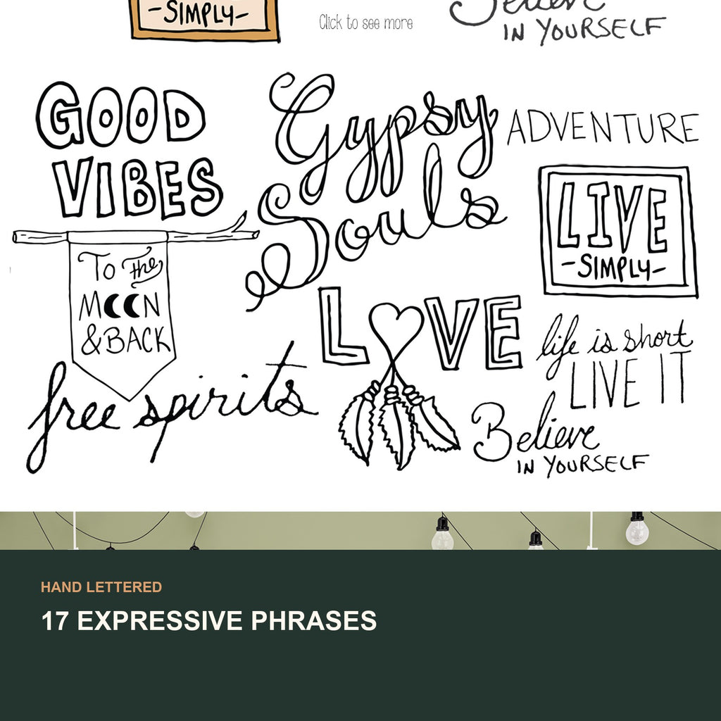 Modern Bohemian Maker Graphics Bundle | Digital Kit for Makers