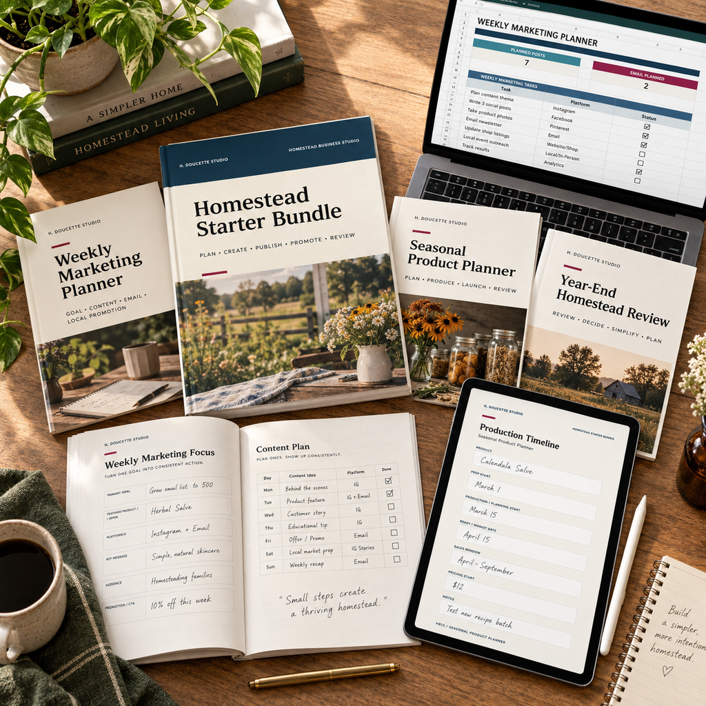 Homestead Starter Bundle: Egg Sales Tracker, Seasonal Planner & Farm Stand Templates