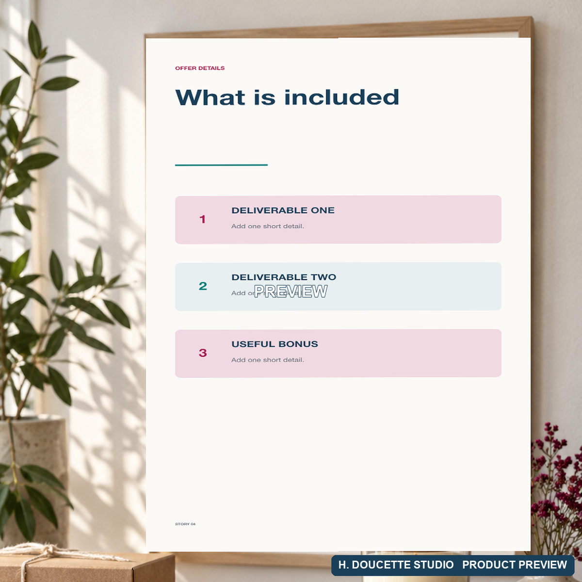 Campaign Launch System vertical story template displayed in a handmade product launch setting.
