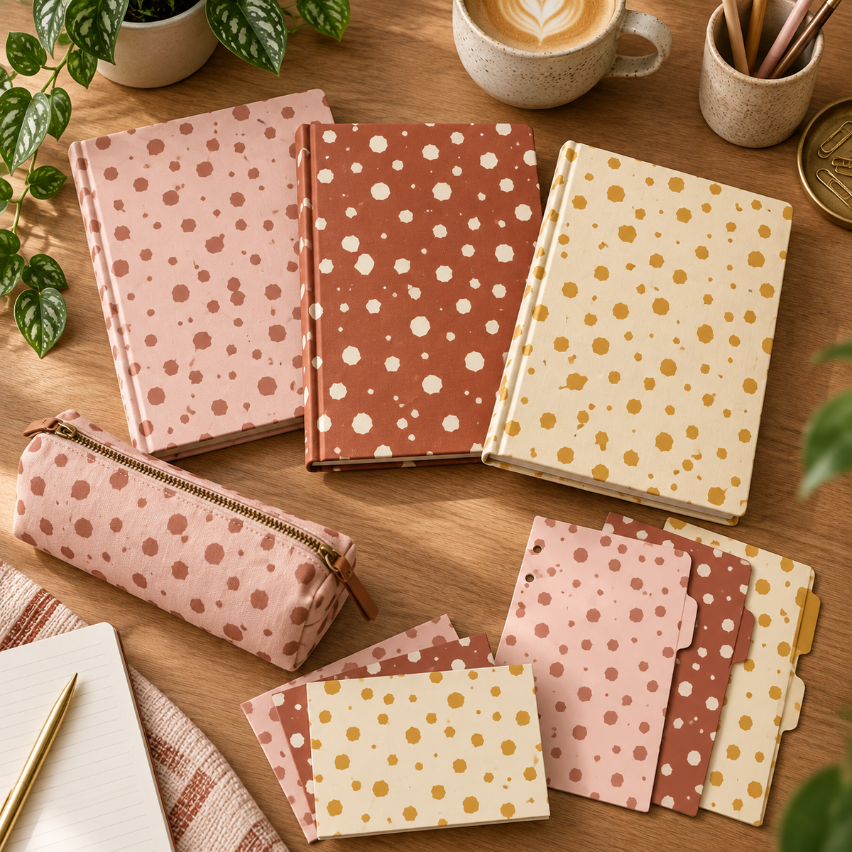 Modern Hand-Drawn Polka-Dot Seamless Pattern Collection: 12 Colorways