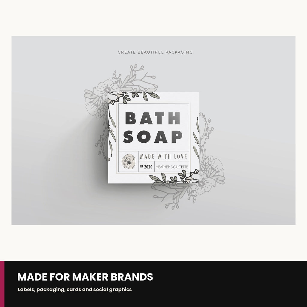 Botanical elements shown applied to product packaging as a real-world application example