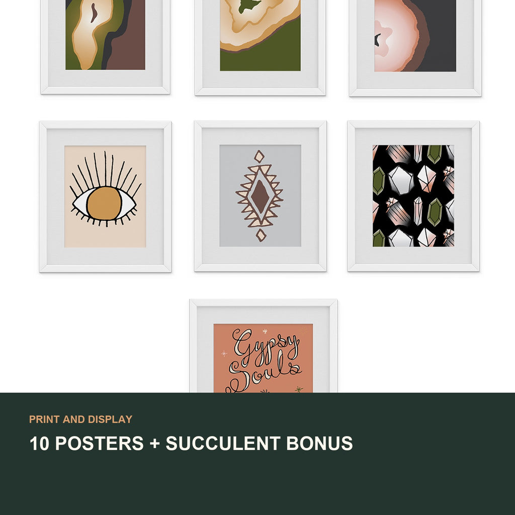 Modern Bohemian Maker Graphics Bundle | Digital Kit for Makers