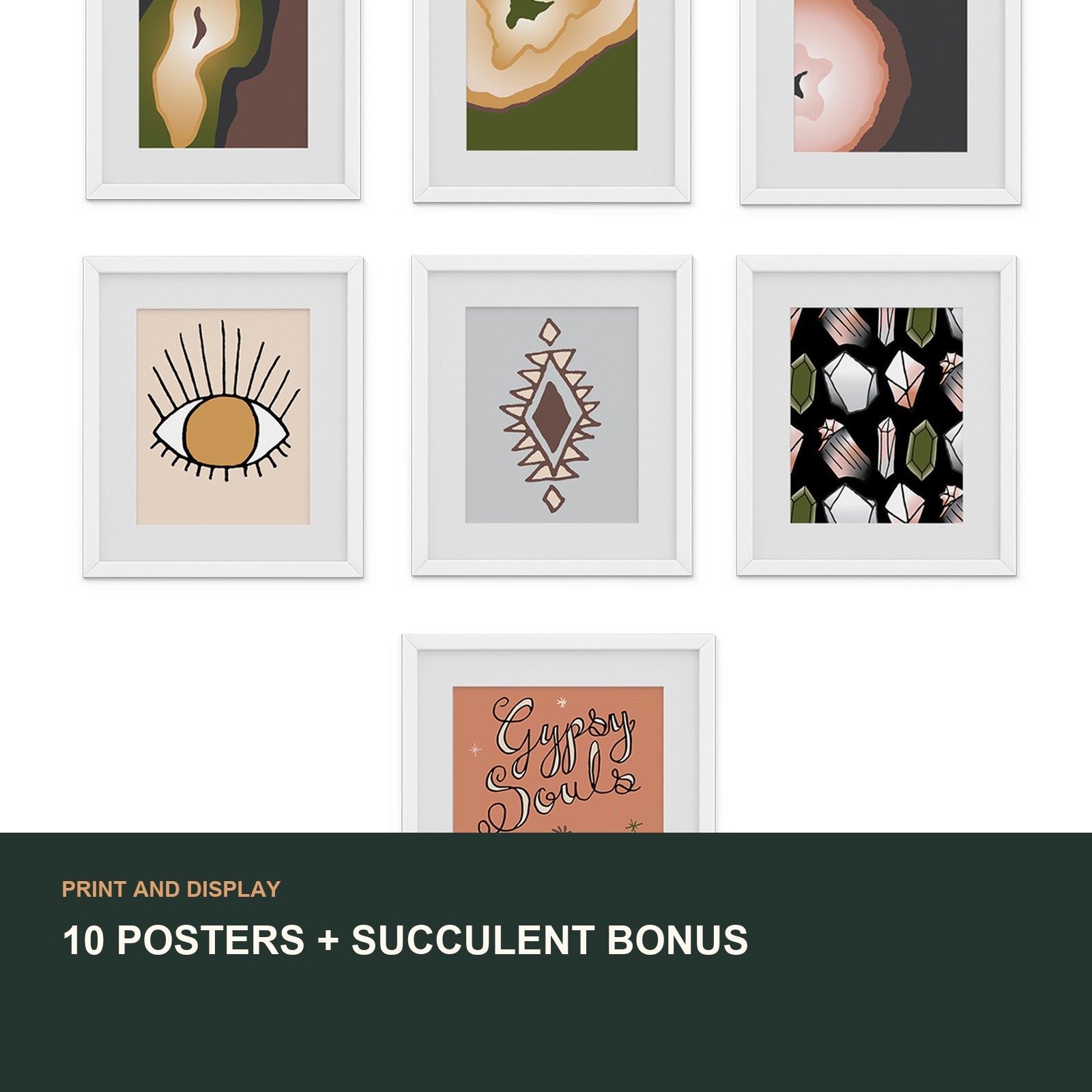 Modern Bohemian Maker Graphics Bundle | Digital Kit for Makers