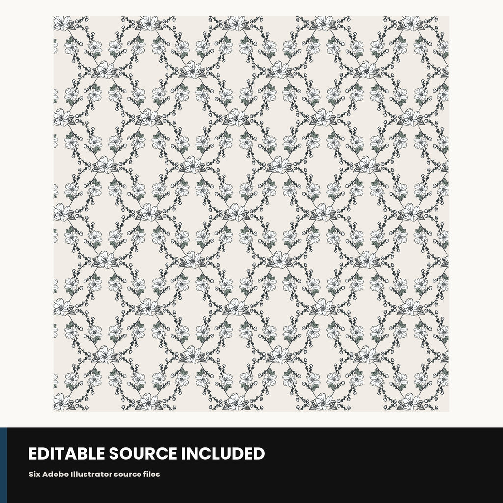 Floral trellis seamless pattern from the Botanical Pattern Collection
