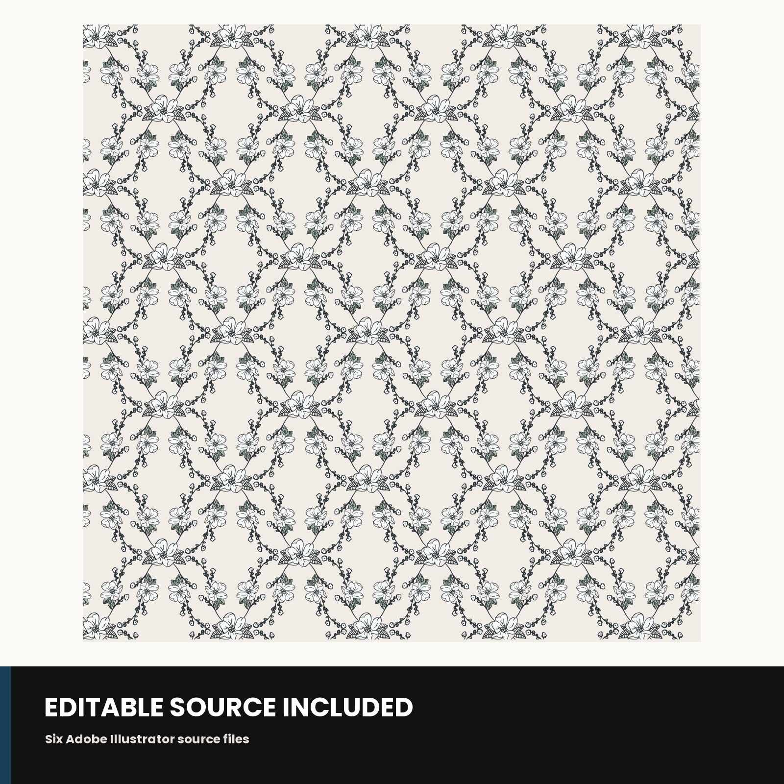 Floral trellis seamless pattern from the Botanical Pattern Collection