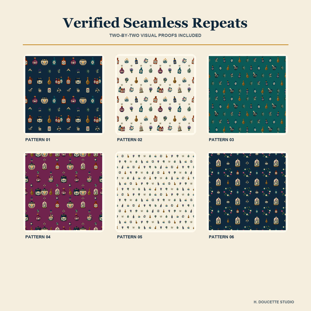 Folk Herbarium & Apothecary Clipart & Seamless Pattern Bundle - 40 Transparent PNGs + 6 Digital Papers