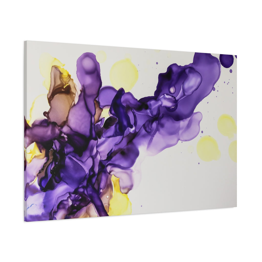 Purple Abstract Alcohol Ink Canvas Print — Matte Stretched Wall Art