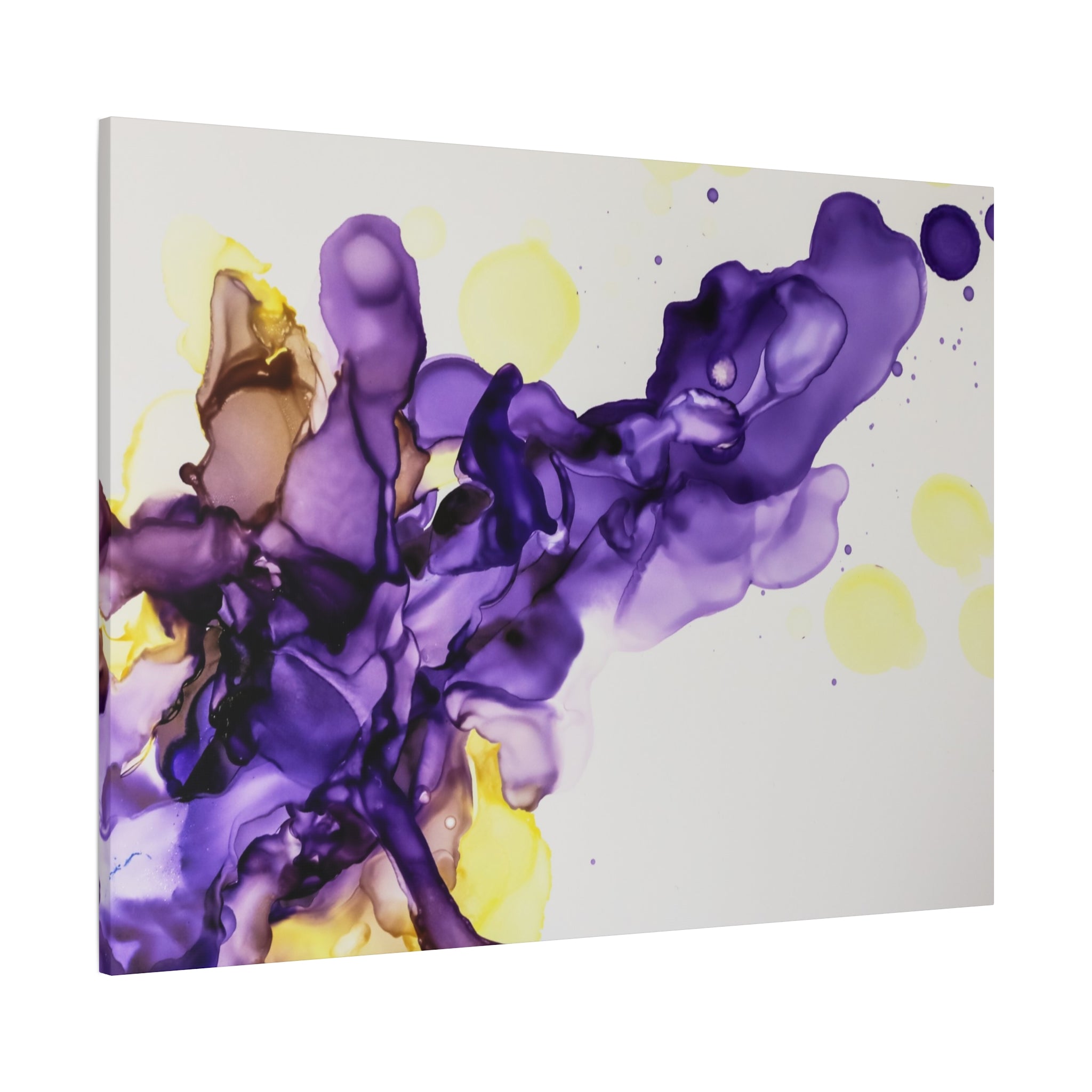 Purple Abstract Alcohol Ink Canvas Print — Matte Stretched Wall Art