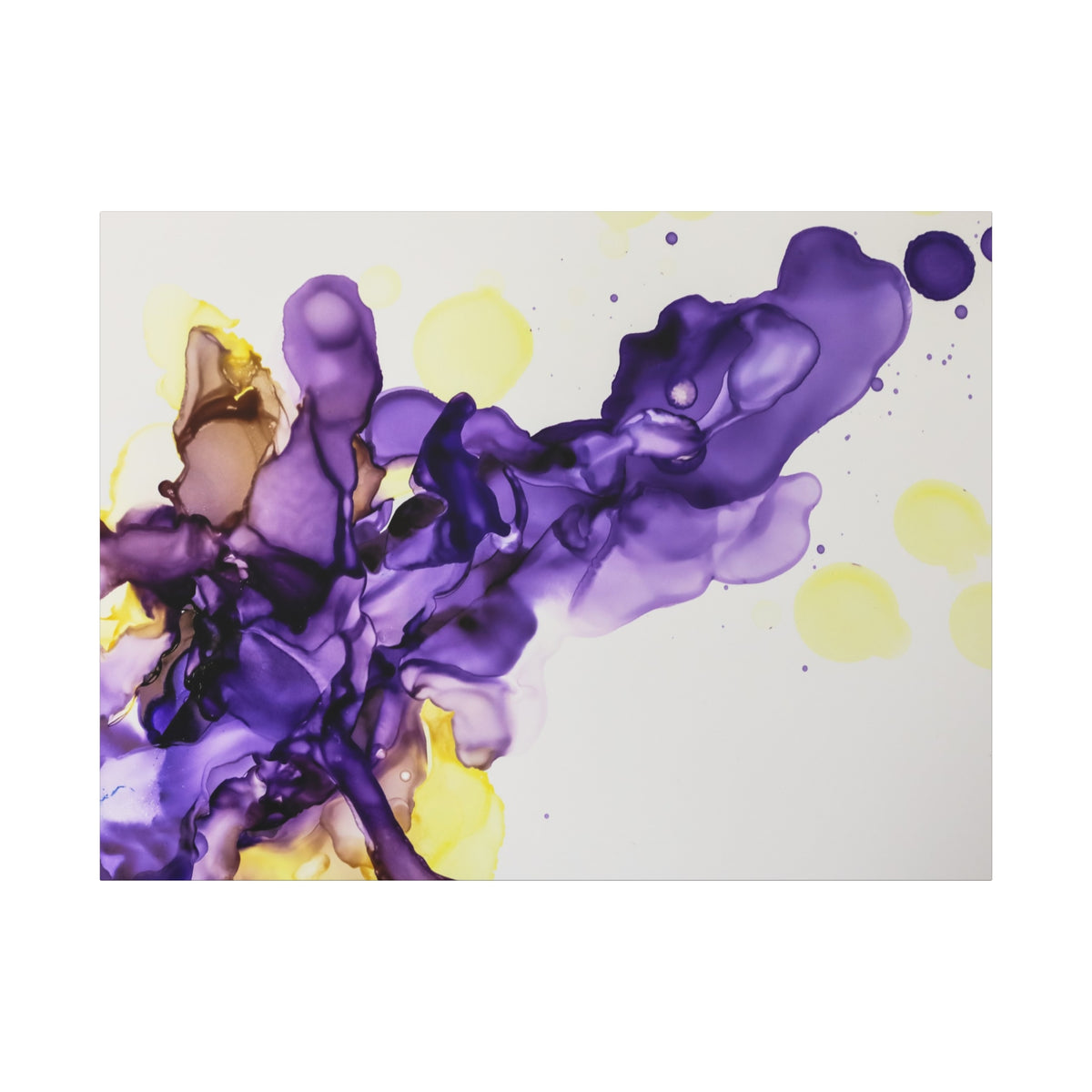 Purple Abstract Alcohol Ink Canvas Print — Matte Stretched Wall Art