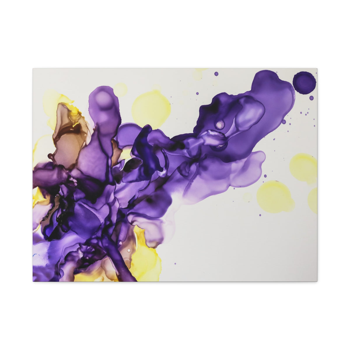 Purple Abstract Alcohol Ink Canvas Print — Matte Stretched Wall Art
