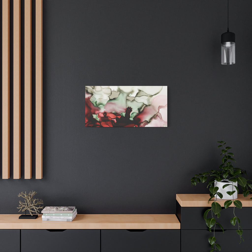 Abstract Floral Alcohol Ink Matte Canvas Print — Stretched Wall Art