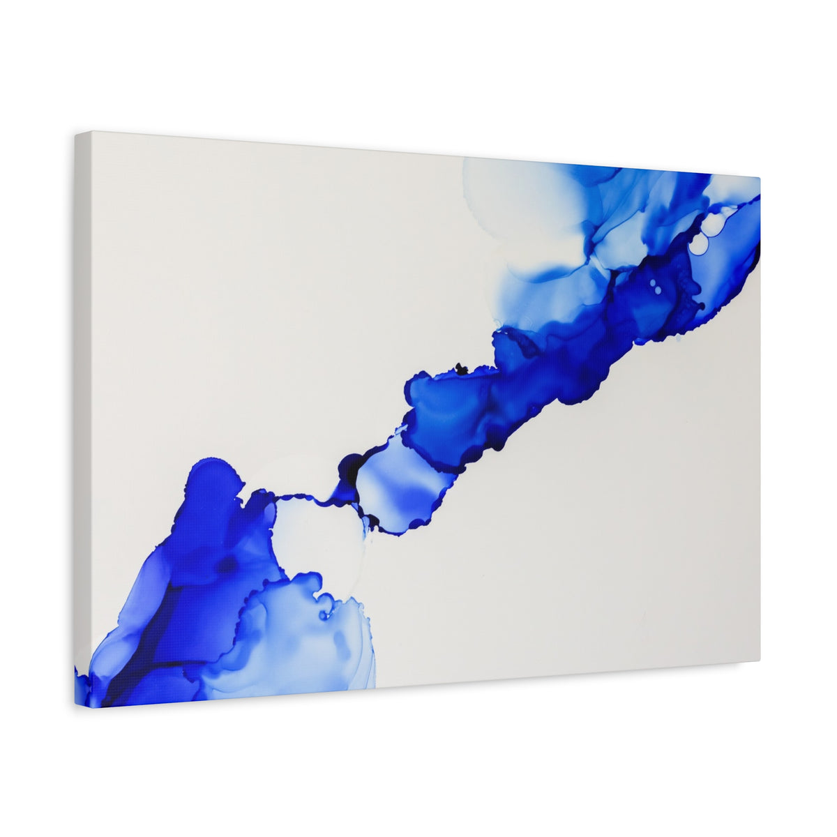 Blue Ink Abstract Matte Canvas Print — Stretched 1.25\"