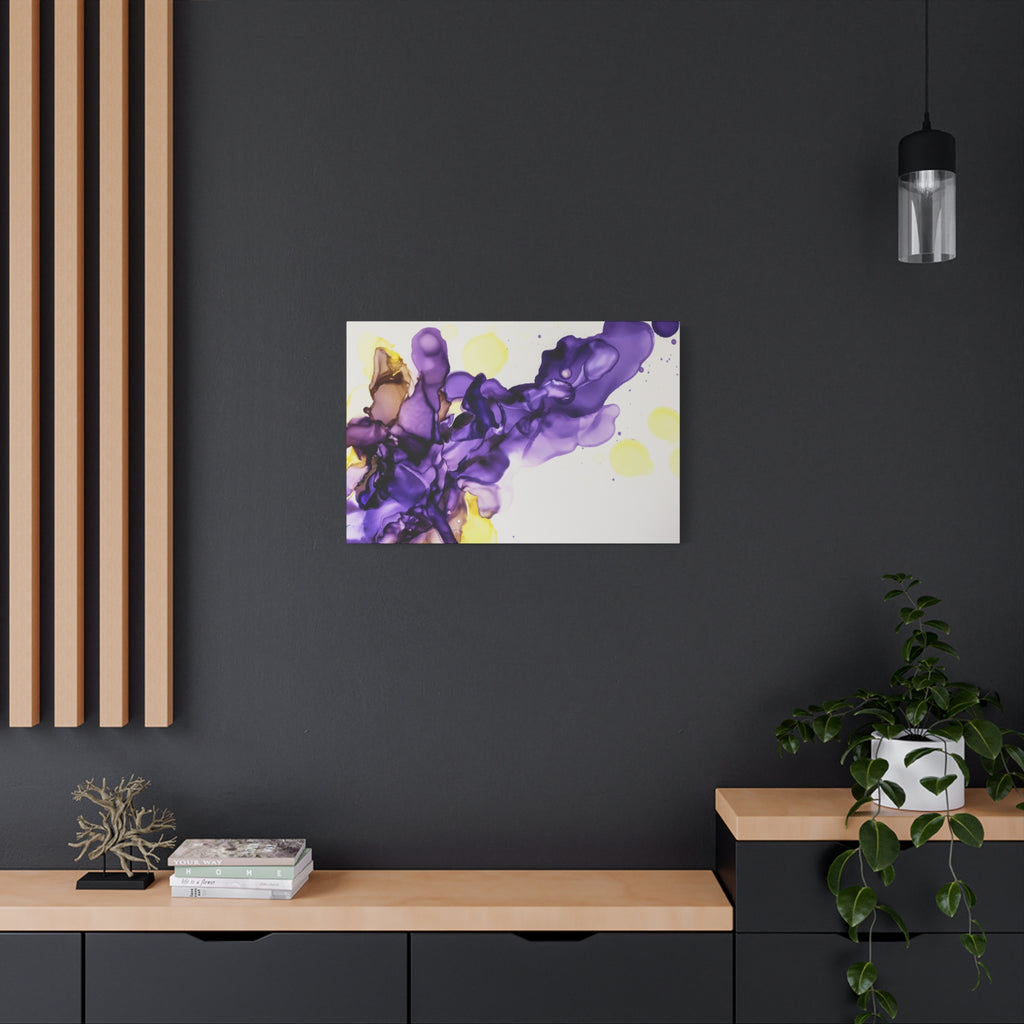 Purple Abstract Alcohol Ink Canvas Print — Matte Stretched Wall Art