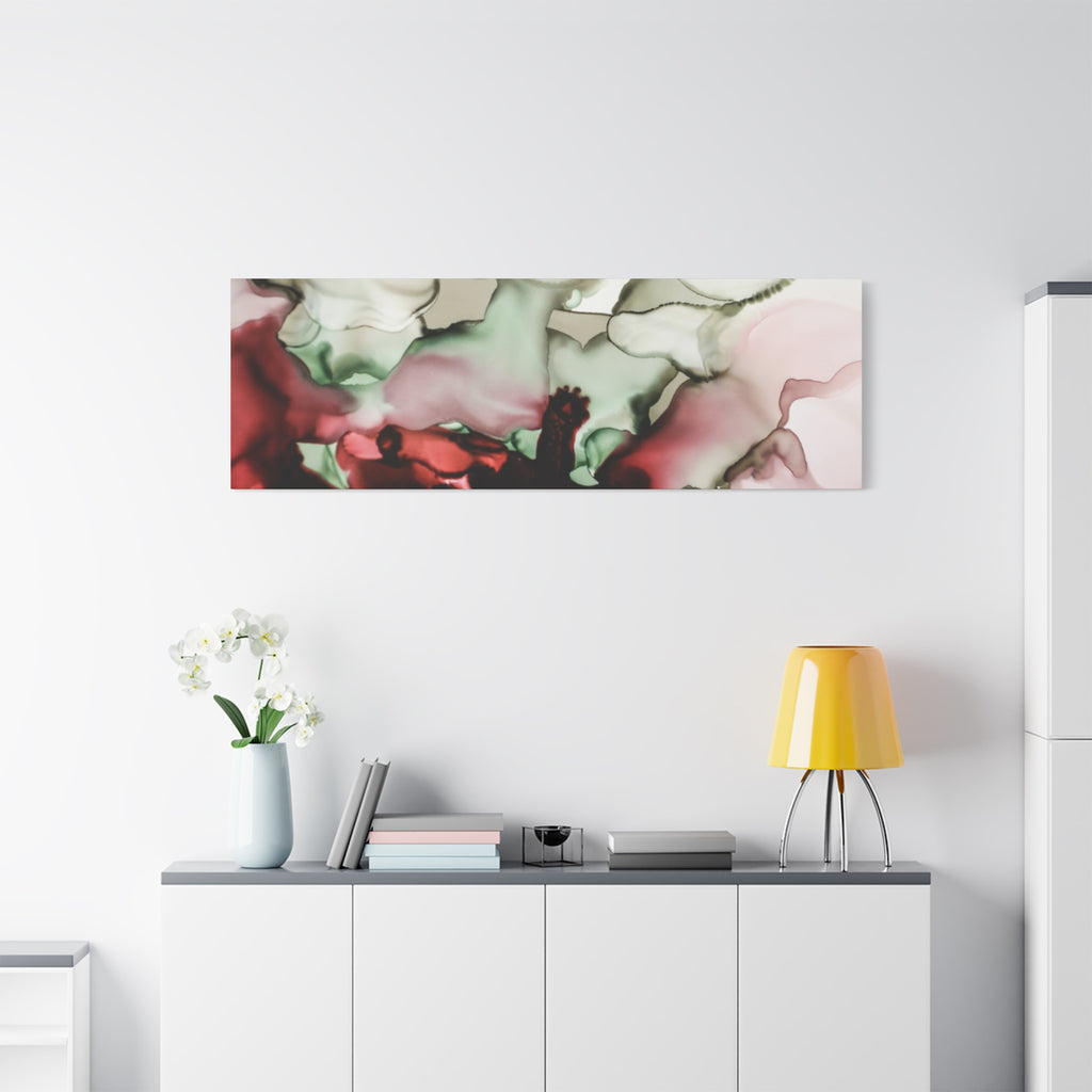 Abstract Floral Alcohol Ink Matte Canvas Print — Stretched Wall Art
