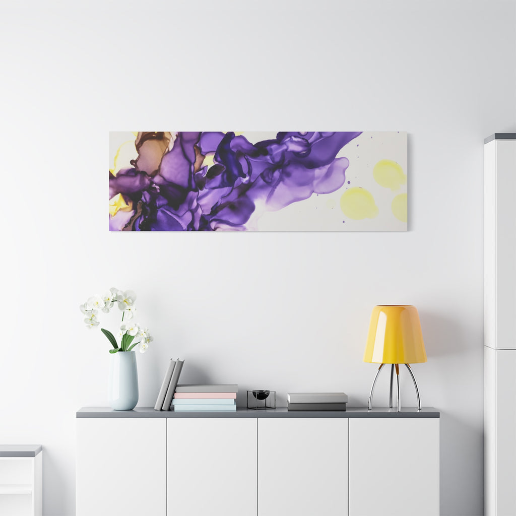 Purple Abstract Alcohol Ink Canvas Print — Matte Stretched Wall Art