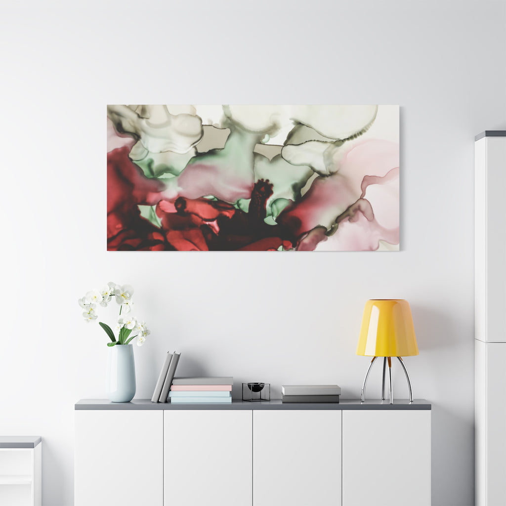Abstract Floral Alcohol Ink Matte Canvas Print — Stretched Wall Art