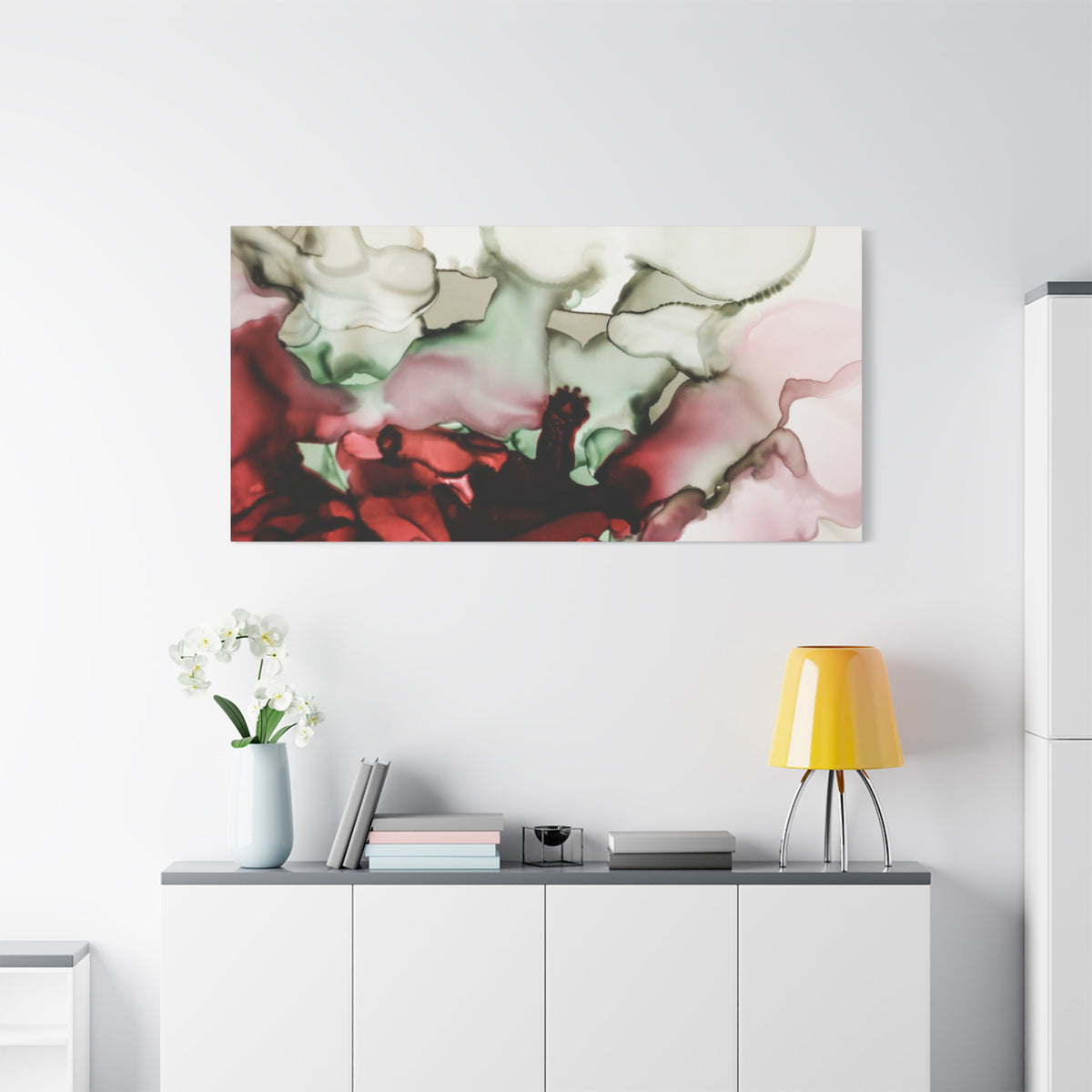 Abstract Floral Alcohol Ink Matte Canvas Print — Stretched Wall Art