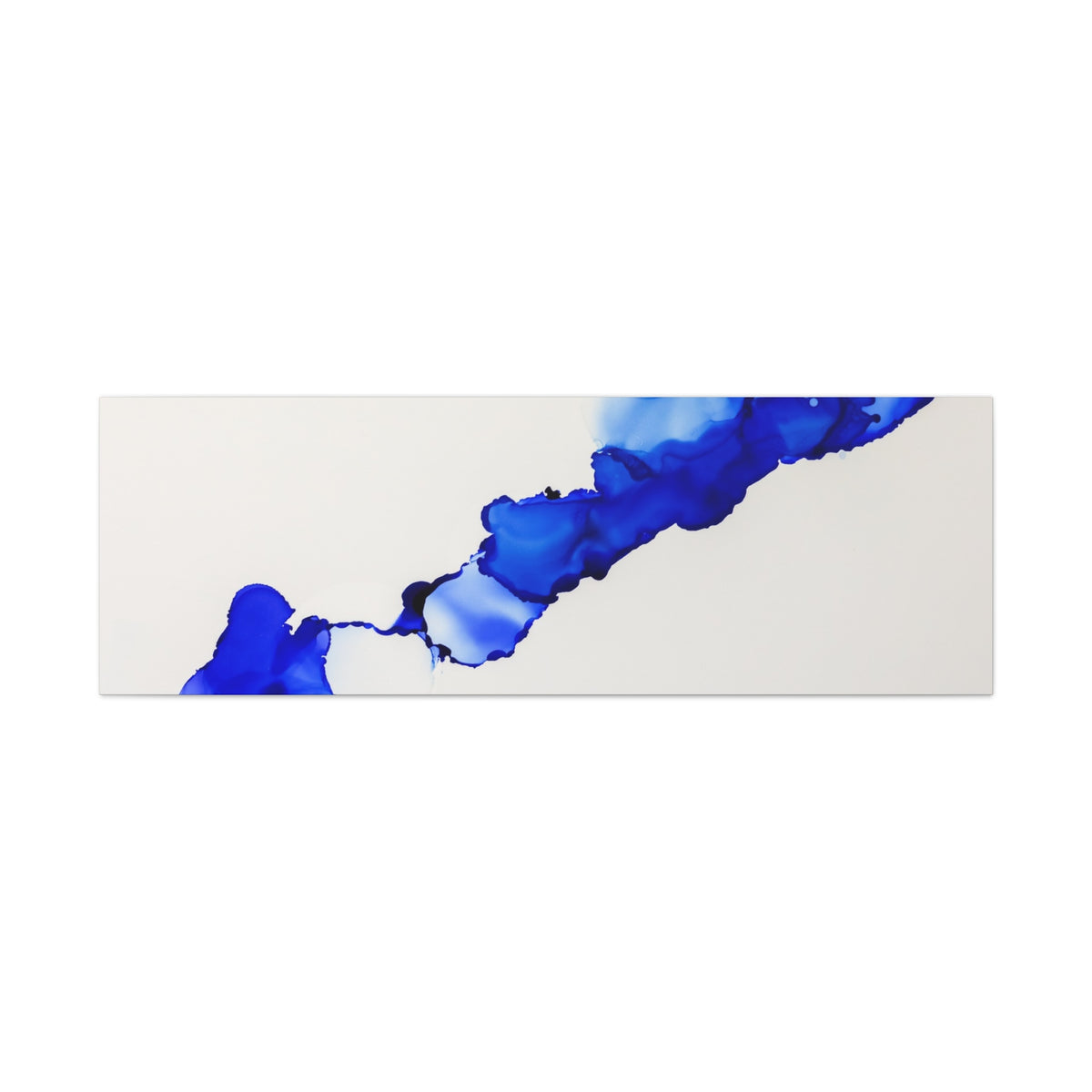 Blue Ink Abstract Matte Canvas Print — Stretched 1.25\"