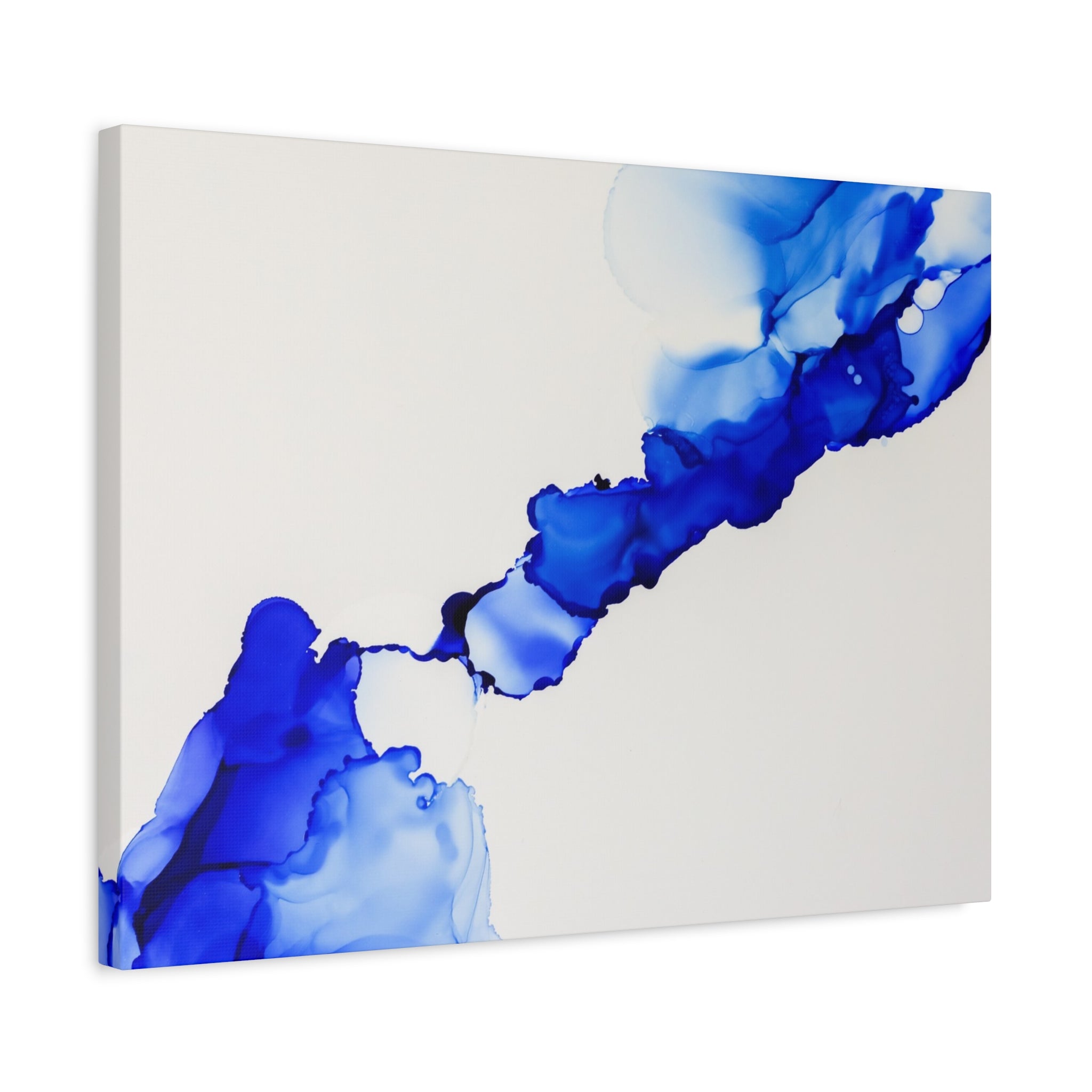 Blue Ink Abstract Matte Canvas Print — Stretched 1.25\"