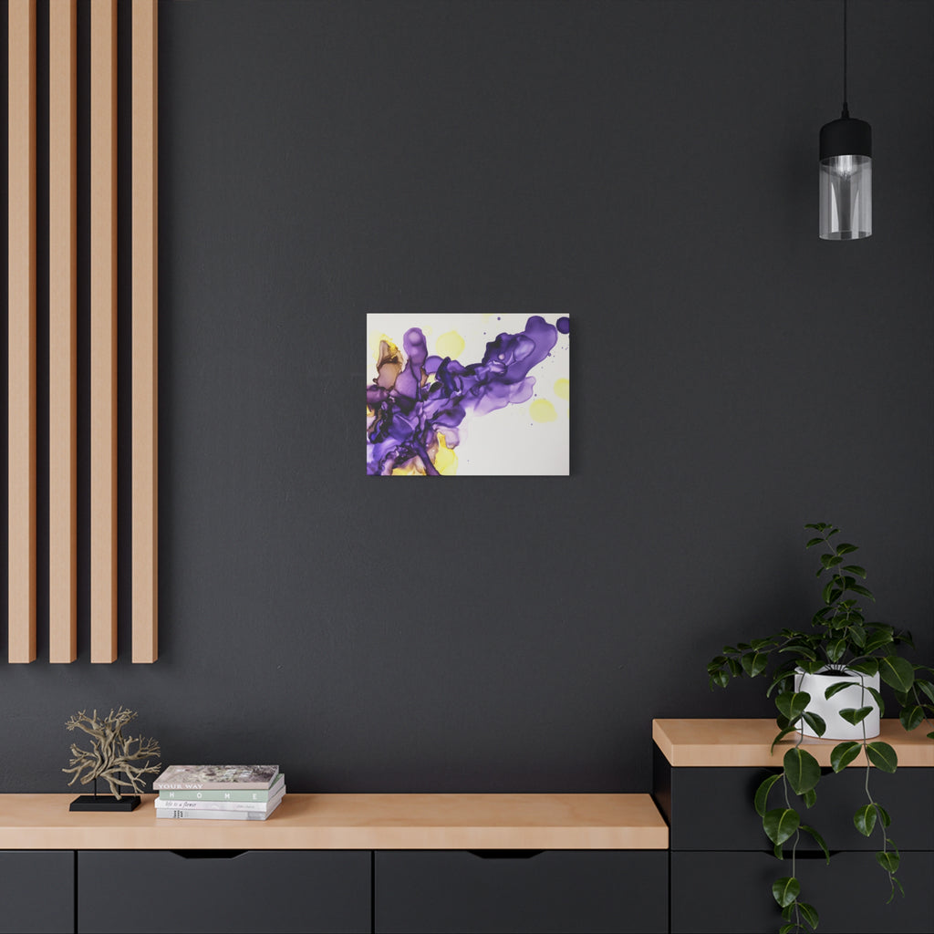 Purple Abstract Alcohol Ink Canvas Print — Matte Stretched Wall Art