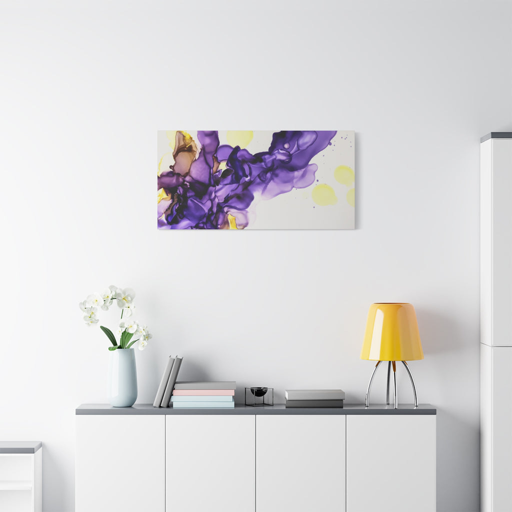 Purple Abstract Alcohol Ink Canvas Print — Matte Stretched Wall Art