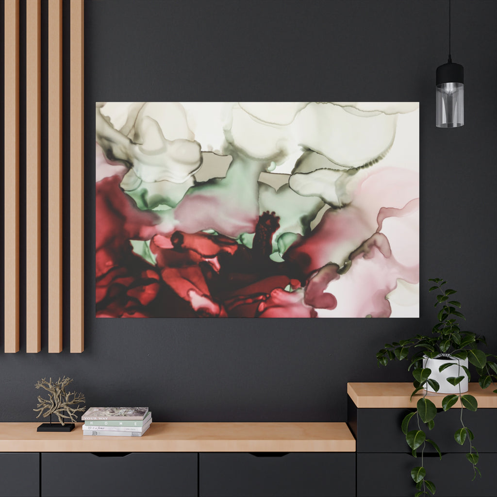 Abstract Floral Alcohol Ink Matte Canvas Print — Stretched Wall Art