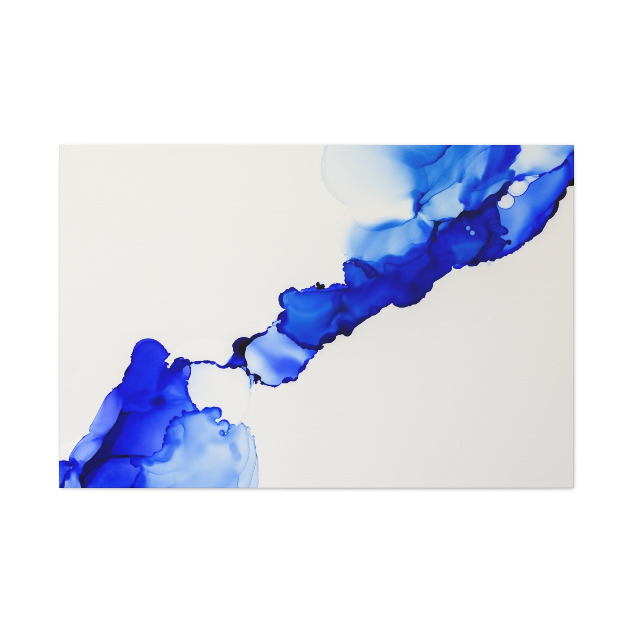 Blue Ink Abstract Matte Canvas Print — Stretched 1.25\"
