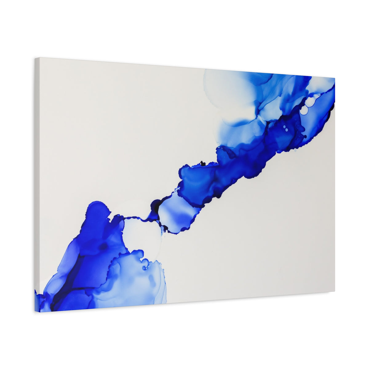 Blue Ink Abstract Matte Canvas Print — Stretched 1.25\"