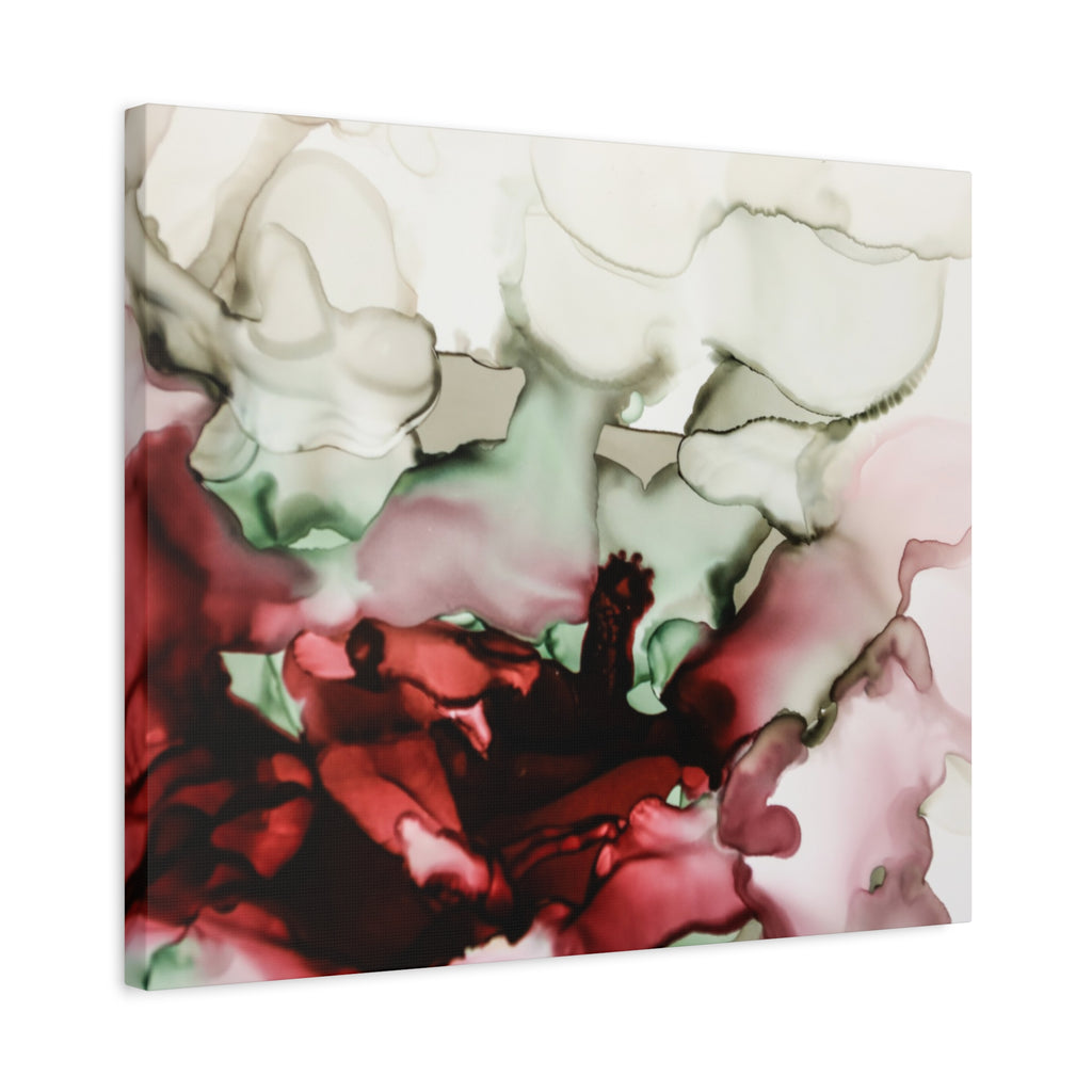 Abstract Floral Alcohol Ink Matte Canvas Print — Stretched Wall Art