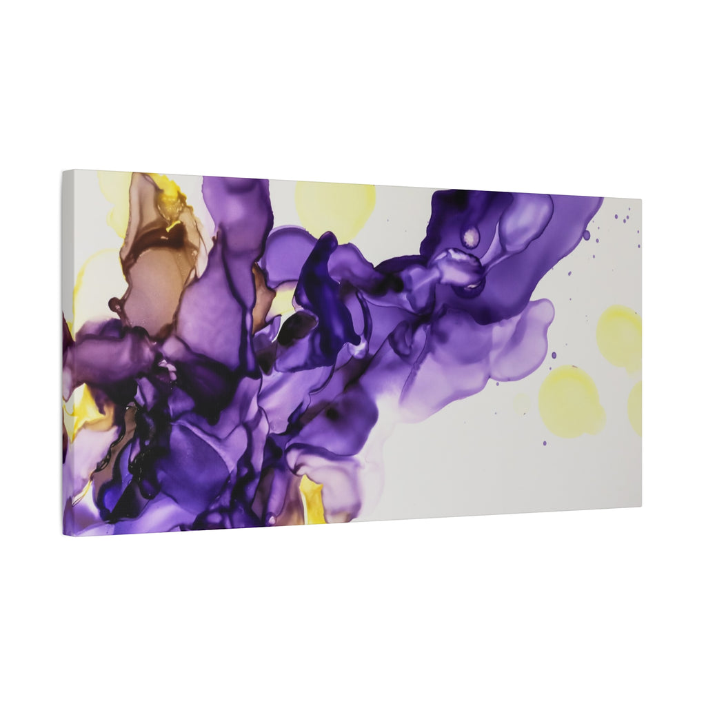 Purple Abstract Alcohol Ink Canvas Print — Matte Stretched Wall Art