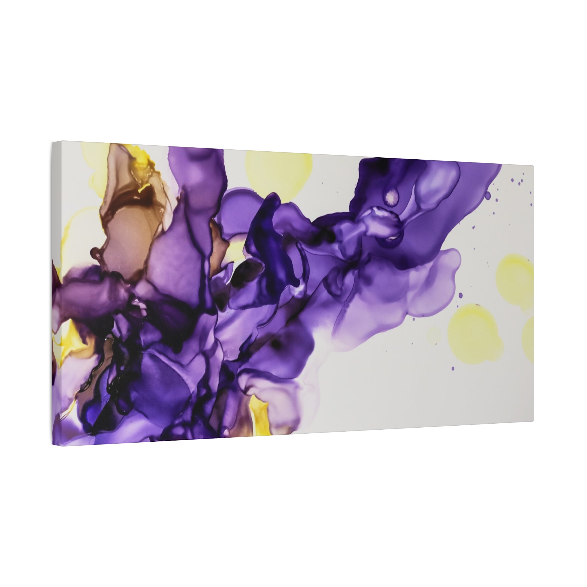 Purple Abstract Alcohol Ink Canvas Print — Matte Stretched Wall Art