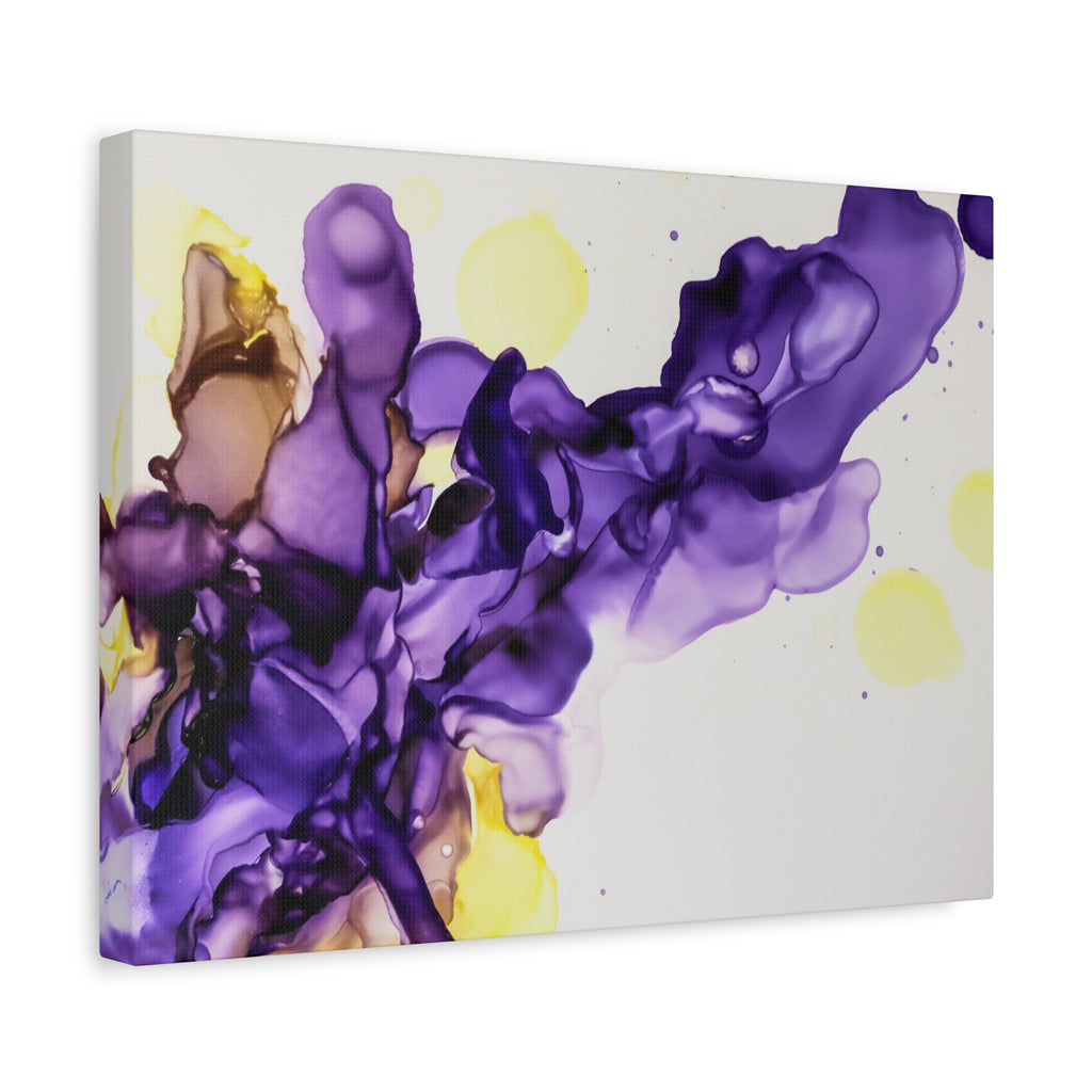 Purple Abstract Alcohol Ink Canvas Print — Matte Stretched Wall Art