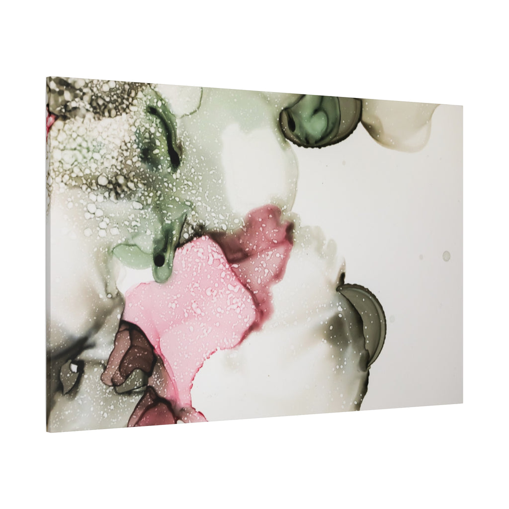 Abstract Pink & Sage Alcohol Ink Canvas Print — Modern Wall Art