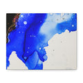 Abstract Blue Ink Art Canvas Print — Oceanic Fluid Painting