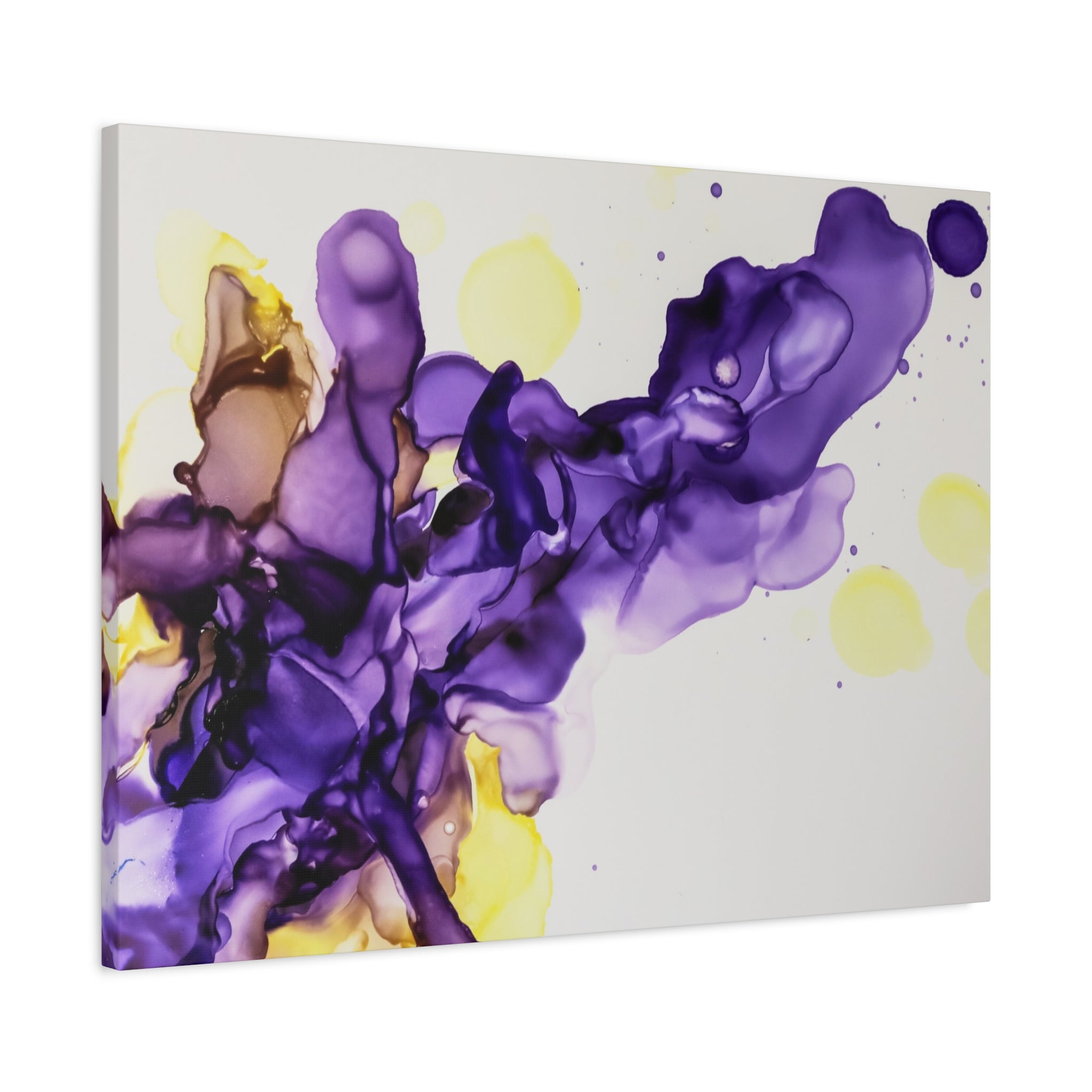 Purple Abstract Alcohol Ink Canvas Print — Matte Stretched Wall Art