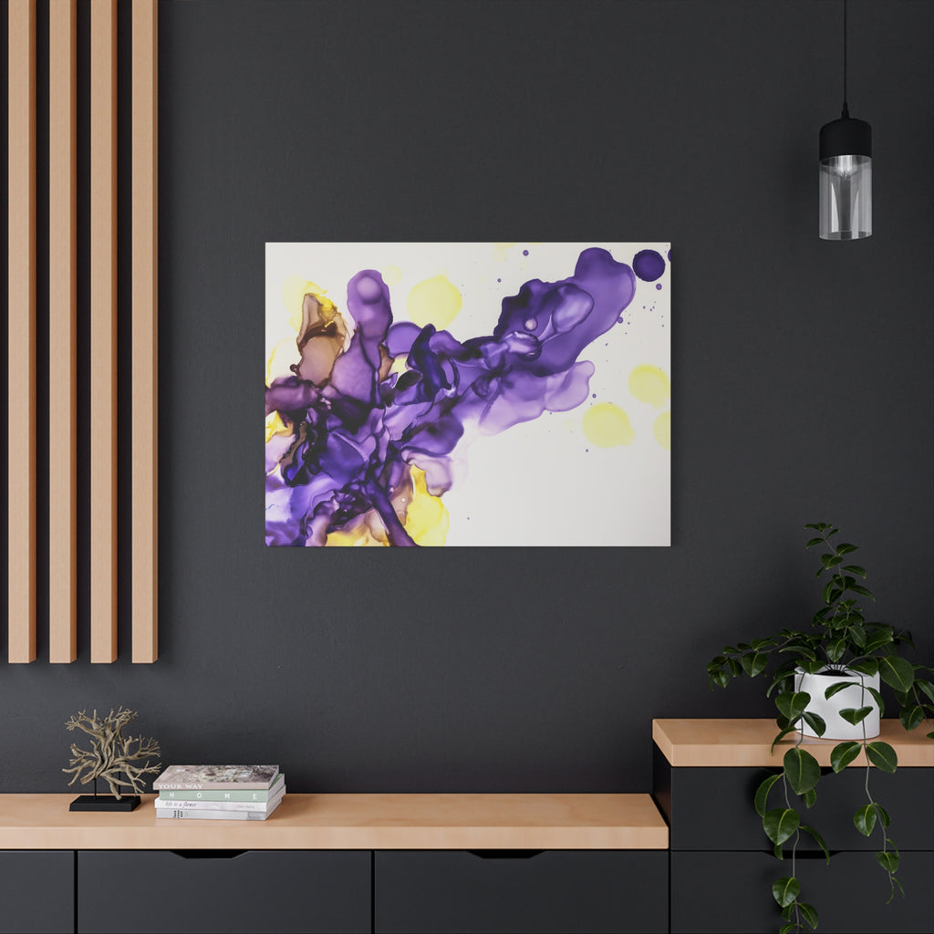 Purple Abstract Alcohol Ink Canvas Print — Matte Stretched Wall Art