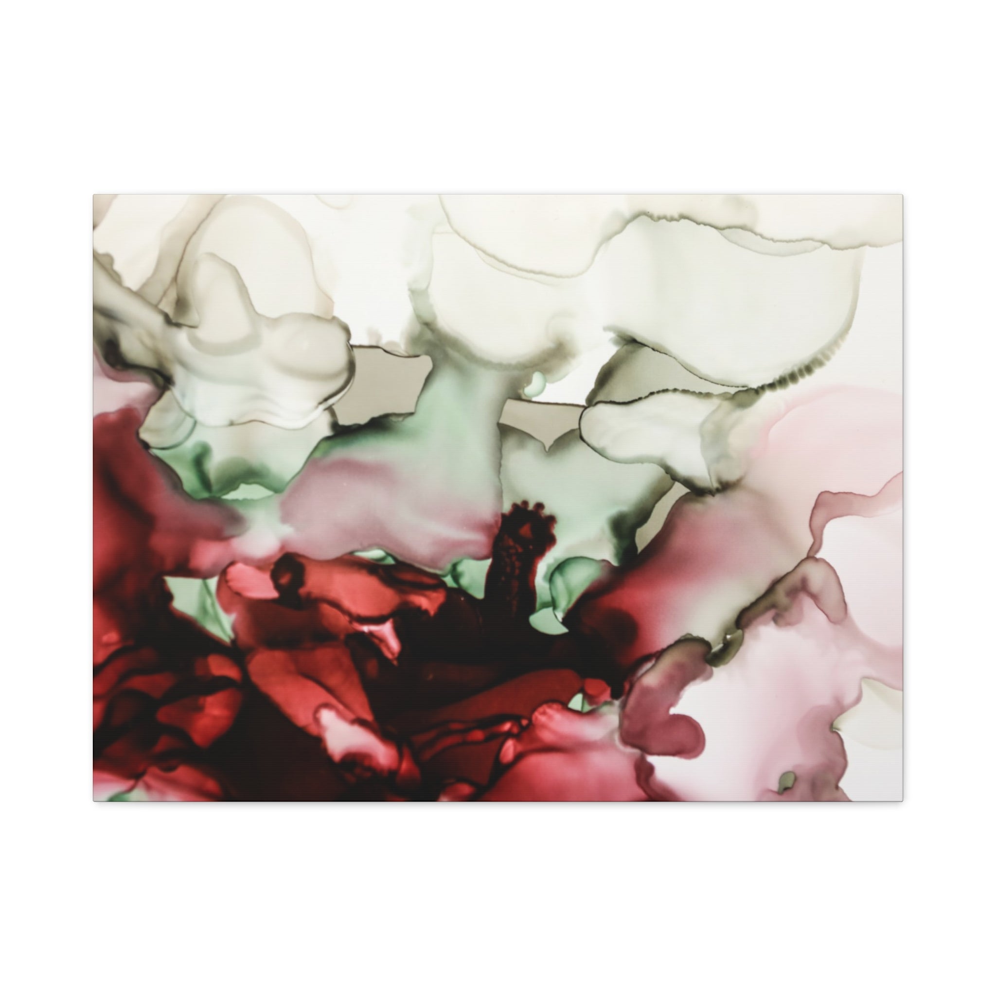 Abstract Floral Alcohol Ink Matte Canvas Print — Stretched Wall Art
