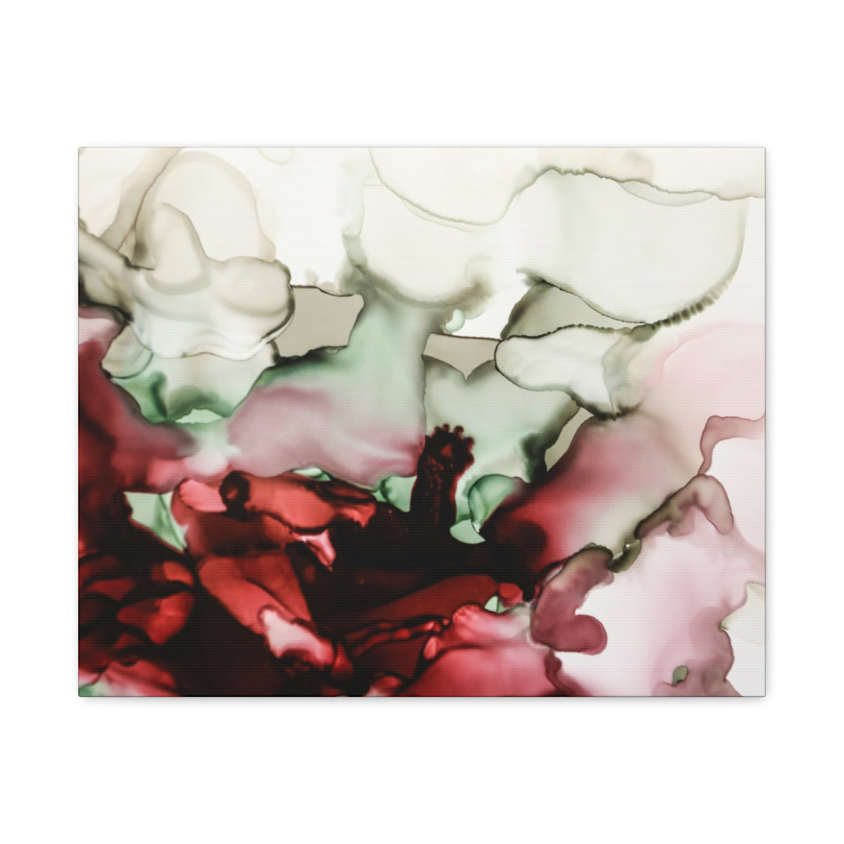 Abstract Floral Alcohol Ink Matte Canvas Print — Stretched Wall Art